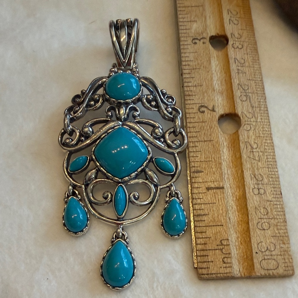 Carolyn Pollack Relios Sleeping Beauty Turquoise Sterling Silver Pendant. (195) - Picture 5 of 6